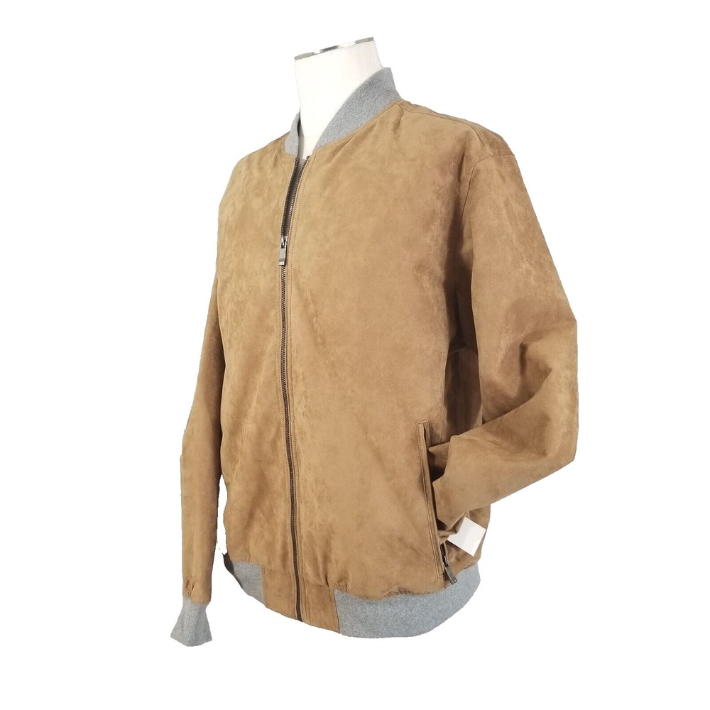Weatherproof Microsuede Jacket Mens XL Brown Full Zip New Outdoor Casual